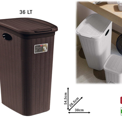 Stefanplast Portabiancheria Elegance Lt.36-50 Design Moderno Per Organizzare La Biancheria Stefanplast