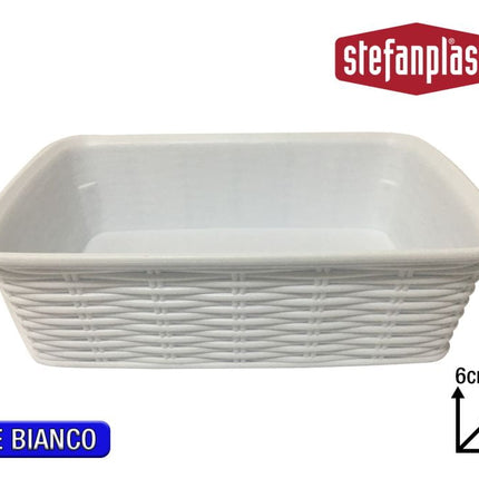 Stefanplast Cestino Elegance In Varie Misure E Altezze, Design Raffinato Per Ogni Ambiente Bianco 20x14x6cm Stefanplast