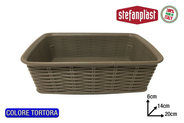 Stefanplast Cestino Elegance In Varie Misure E Altezze, Design Raffinato Per Ogni Ambiente Tortora 20x14x6cm Stefanplast