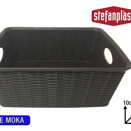 Stefanplast Cestino Elegance In Varie Misure E Altezze, Design Raffinato Per Ogni Ambiente Moka 25x19,5x10cm Stefanplast