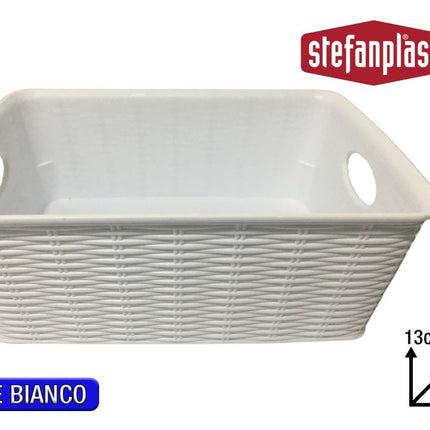 Stefanplast Cestino Elegance In Varie Misure E Altezze, Design Raffinato Per Ogni Ambiente Bianco 36x29x13cm Stefanplast