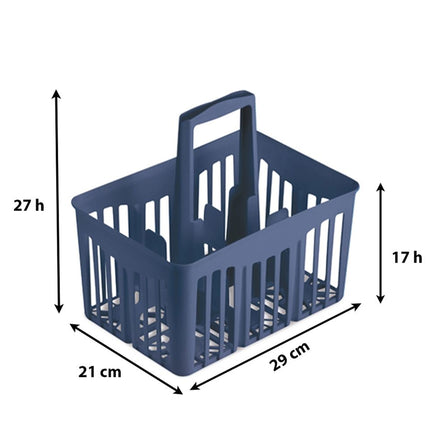 Stefanplast Cestello Portabottiglie, 6 Posizioni, Riciclabile, 30X21Xh. 28 Cm Blu Stefanplast
