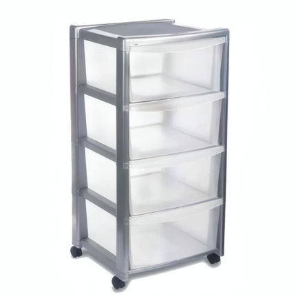 Stefanplast Cassettiera Libera 3 E 4 Cassetti Cm.40X40X63-80H Design Funzionale E Salvaspazio