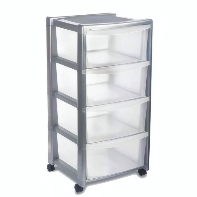 Stefanplast Cassettiera Libera 3 E 4 Cassetti Cm.40X40X63-80H Design Funzionale E Salvaspazio Stefanplast
