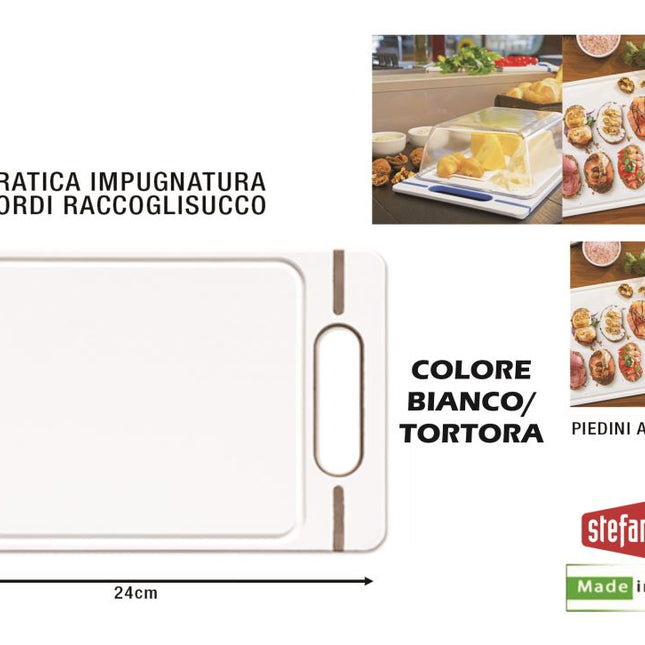 Tagliere Italian Chef S Cm.24X16X1H Bianco/Tortora-8003507512122
