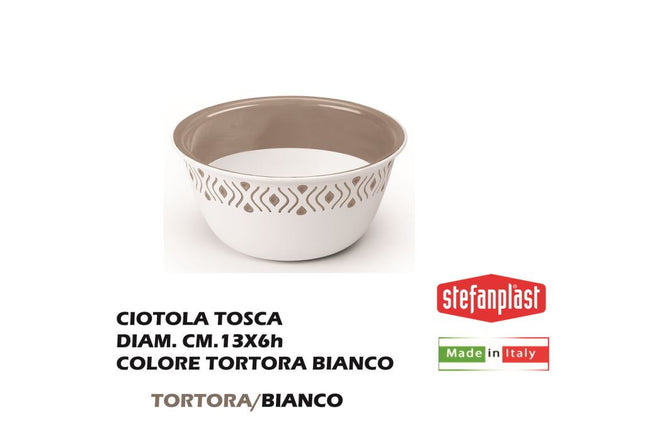 Stefanplast Ciotola Tosca 13Cm Bianco/Tortora Chiaro Stefanplast