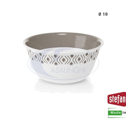Insalatiera Plastica Tosca Cm.19 Bianco/Tortora-8003507550018