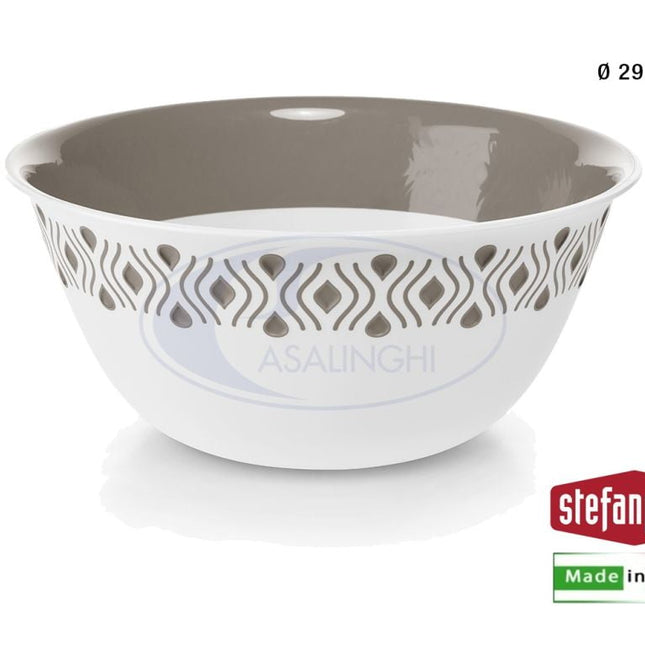 Insalatiera Plastica Tosca Cm.29 Bianco/Tortora-8003507551008