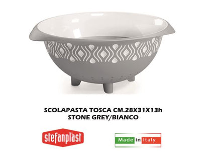 Scolapasta Tosca Cm.28 Stone Grey/Bianco-8003507552524