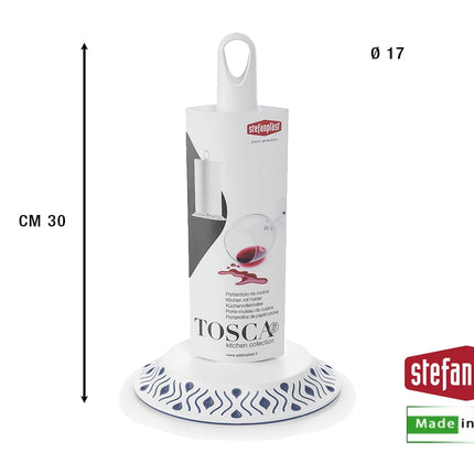 Portarotolo Scottex Tosca Cm.17X30H Bianco Blu-8003507553019