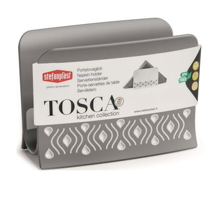 Stefanplast Portatovaglioli Tosca Cm.7,5X15,5X11H In Diverse Finiture Eleganti E Moderne Stone Grey Bianco Stefanplast
