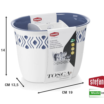 Stefanplast Scolaposate Tosca Cm.19,5X13,5X14H In Vari Colori E Finiture Eleganti Bianco Palace Blue Stefanplast