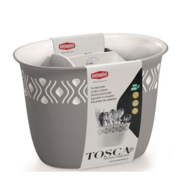 Stefanplast Scolaposate Tosca Cm.19,5X13,5X14H In Vari Colori E Finiture Eleganti Stone Grey Bianco Stefanplast
