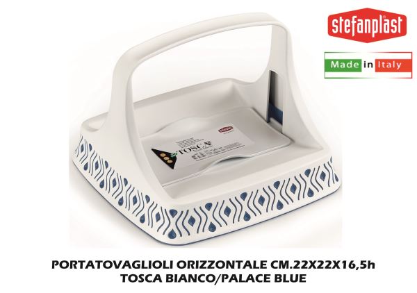 Portatovaglioli Orizzontale Tosca Bianco/Palace Blue-8003507558014