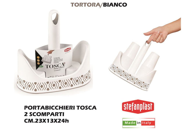 Portabicchieri Tosca Bianco/Tortora Chiaro Pl-8003507559004