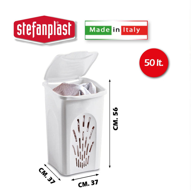 Stefanplast Portabiancheria Primavera Lt.50 E Lt.25 Traforato E Non Traforato Bianco Lt.50 Traforato Stefanplast