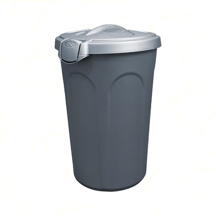 Bidone Con Coperchio Tom 46 Litri Silver Con Maniglie E Chiusura Con Clip, Ideale Per Cibo Per Cani Gatti, Adatto A Raccolta Rifiuti