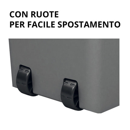 Bidone Spazzatura Plastica Coperchio Colorato Con Ruote Eco System 40L Cestino