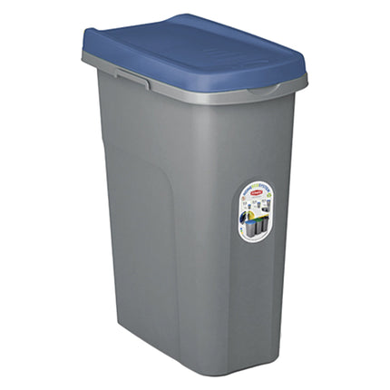 Bidone Spazzatura Plastica Coperchio Colorato con Ruote Eco System Cestino