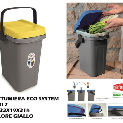 Pattumiera Home Eco System Lt.7 Giallo-8003507707900