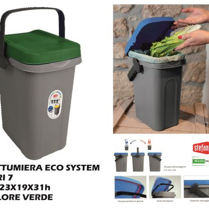 Pattumiera Home Eco System Lt.7 Verde-8003507707917