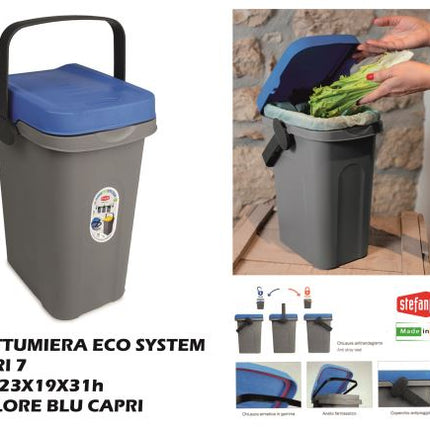 Pattumiera Home Eco System Lt.7 Blu Capri-8003507707924