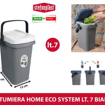 Stefanplast Pattumiera Home Eco System Con Coperchio In Vari Litraggi Per La Raccolta Differenziata