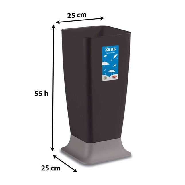 Stefanplast Portaombrelli Zeus Antracite Con Base Tortora Resistente