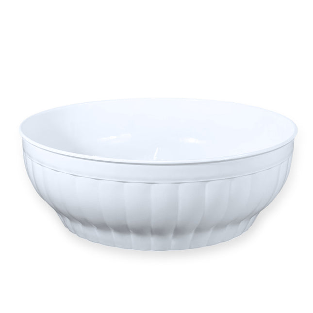 Stefanplast Insalatiera Costolata In Plastica Bianca Bpa Free, Lavabile In Lavastoviglie