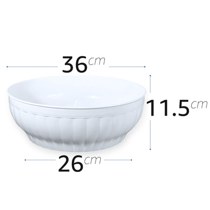 Stefanplast Insalatiera Costolata In Plastica Bianca Bpa Free, Lavabile In Lavastoviglie