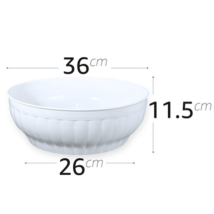 Stefanplast Insalatiera Costolata In Plastica Bianca Bpa Free, Lavabile In Lavastoviglie Stefanplast