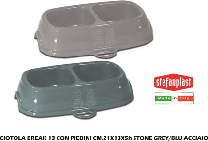 Stefanplast Ciotola Break Con Piedini In Ceramica Dimensioni Varie Design Stone Grey Blu Nordic Sky Stefanplast