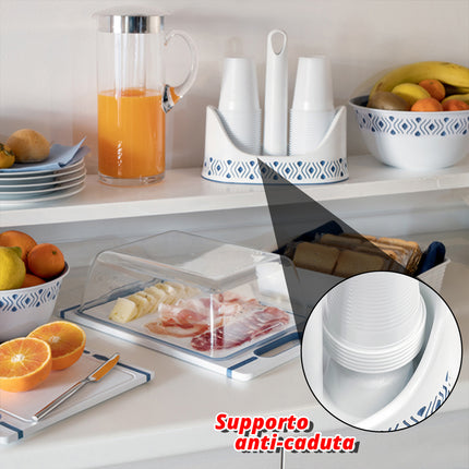 Stefanplast Tosca Set 3 Pezzi: Organizzatore Angolo Caffè | Portarotolo, Portabicchieri e Portatovaglioli | Design Made in Italy - 3 Varianti Colore Stefanplast