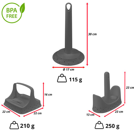Stefanplast Tosca Set 3 Pezzi: Organizzatore Angolo Caffè | Portarotolo, Portabicchieri e Portatovaglioli | Design Made in Italy - 3 Varianti Colore Stefanplast
