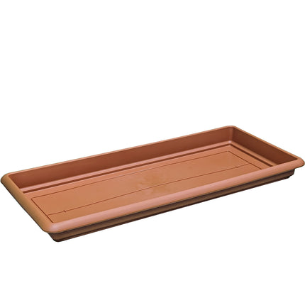 Stefanplast Sottovaso Rettangolare In Plastica – Sottocassetta Maxi Per Fioriere – Misure 60/80/100 Cm – Terracotta/Tortora