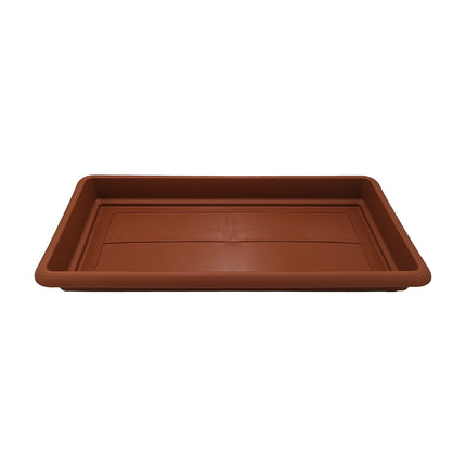 Stefanplast Sottovaso Rettangolare In Plastica – Sottocassetta Maxi Per Fioriere – Misure 60/80/100 Cm – Terracotta/Tortora