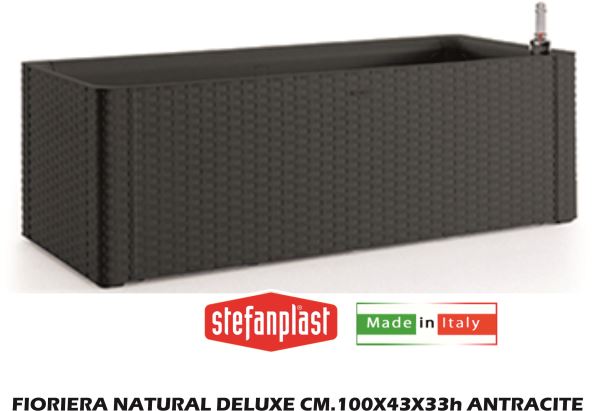 Fioriera Natural Deluxe Cm.100X43X33H Antracite Stefanplast-8003507757226