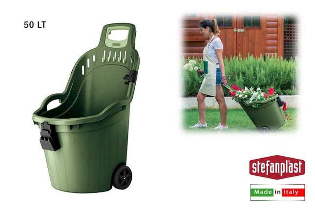 Stefanplast Carriola Cart Helpy Di Bruno Dal Design Versatile E Dalla Struttura Resistente Verde Bruno Stefanplast
