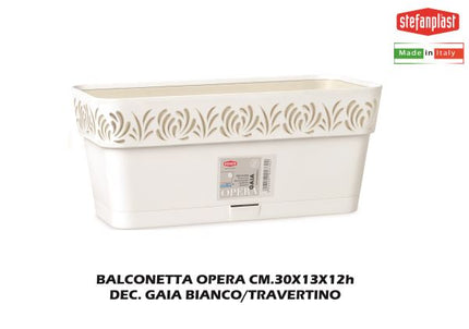 Balconetta Opera Cm.30 Dec. Gaia Bianco/Travertino-8003507887008