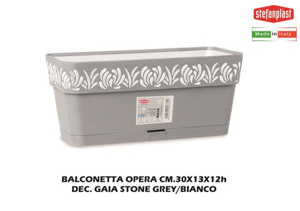Balconetta Opera Cm.30 Dec. Gaia Stone Grey/Bianco-8003507887015