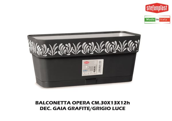 Stefanplast Balconetta Opera Con Decoro Gaia In Misure Cm.50 E Cm.30 Varie Colorazioni Stefanplast