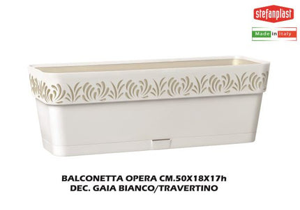 Balconetta Opera Cm.50 Dec. Gaia Bianco/Travertino-8003507888005
