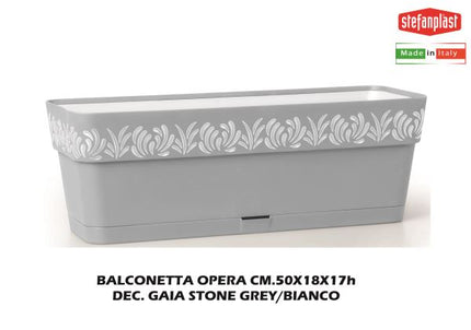 Balconetta Opera Cm.50 Dec. Gaia Stone Grey/Bianco-8003507888012