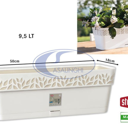 Stefanplast Balconetta Opera Con Decoro Cloe In Misure Cm.50X18X17H E Finiture Eleganti Bianco Travertino Stefanplast
