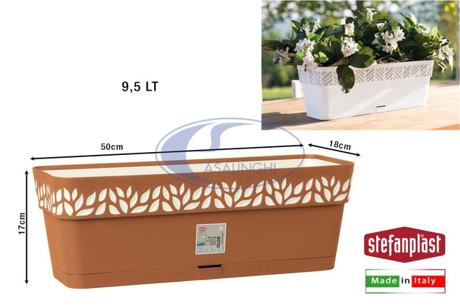 Stefanplast Balconetta Opera Con Decoro Cloe In Misure Cm.50X18X17H E Finiture Eleganti Terra d'Ombra Vanilla Stefanplast