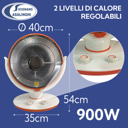 Stufa DCG Carbon Crystal 900W — Oscillante, Sicuro, Riscaldamento Rapido | SA9660N (Tavolo) / SA9680 (Colonna) Da tavolo DCG
