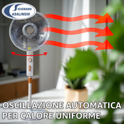 Stufa DCG Carbon Crystal 900W — Oscillante, Sicuro, Riscaldamento Rapido | SA9660N (Tavolo) / SA9680 (Colonna) DCG