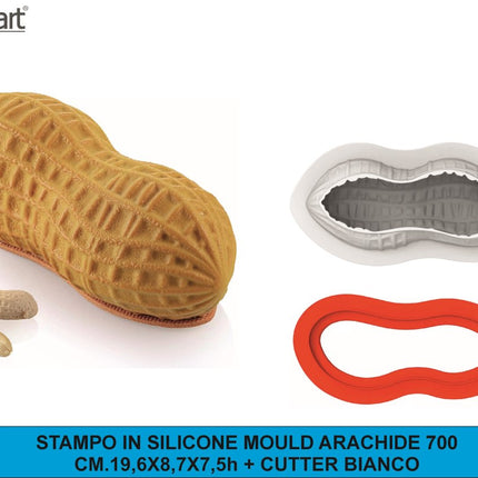 Silikomart Stampo Silicone Arachide 700 ml Frutta Realistica – con Cutter per Torte Moderne e Mousse Silikomart