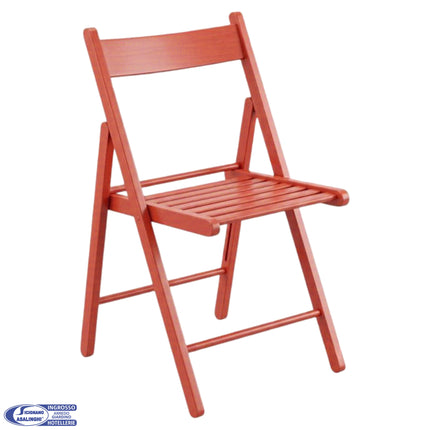 Sedia Legno Pieghevole Seduta 7 Stecche 49x43x77h cm - Naturale/Blu/Verde/Rosso/Giallo Rosso Salmar