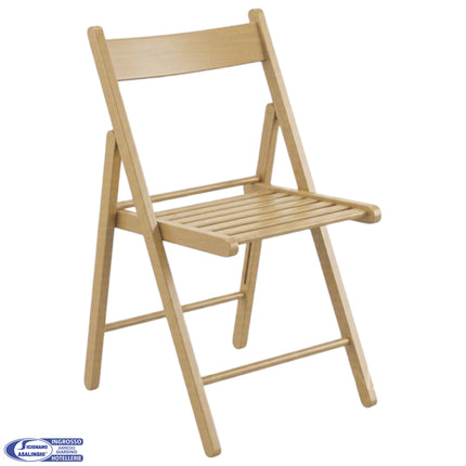 Sedia Legno Pieghevole Seduta 7 Stecche 49x43x77h cm - Naturale/Blu/Verde/Rosso/Giallo Salmar